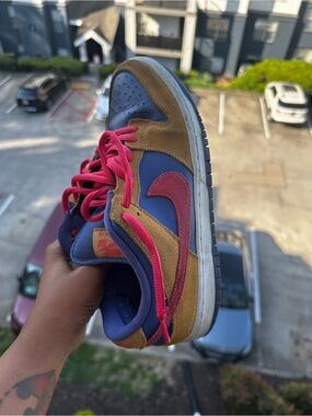 Nike Low Top Sneakers - Blue, Brown & Pink